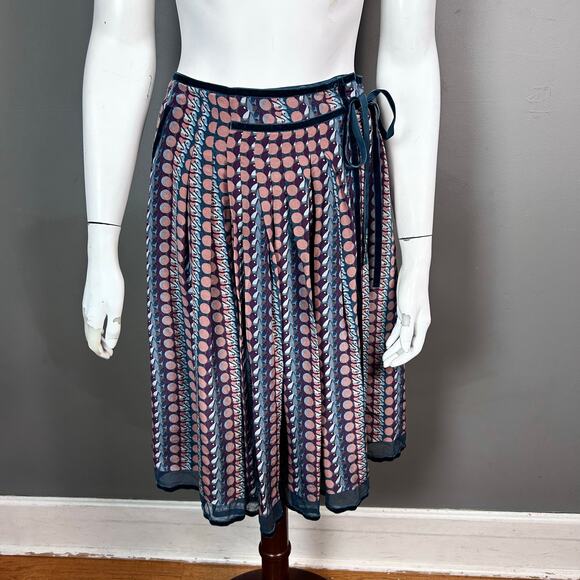 Philosophy Alberta Ferretti skirt size 8FR 40 wrap silk velvet Italy pleated